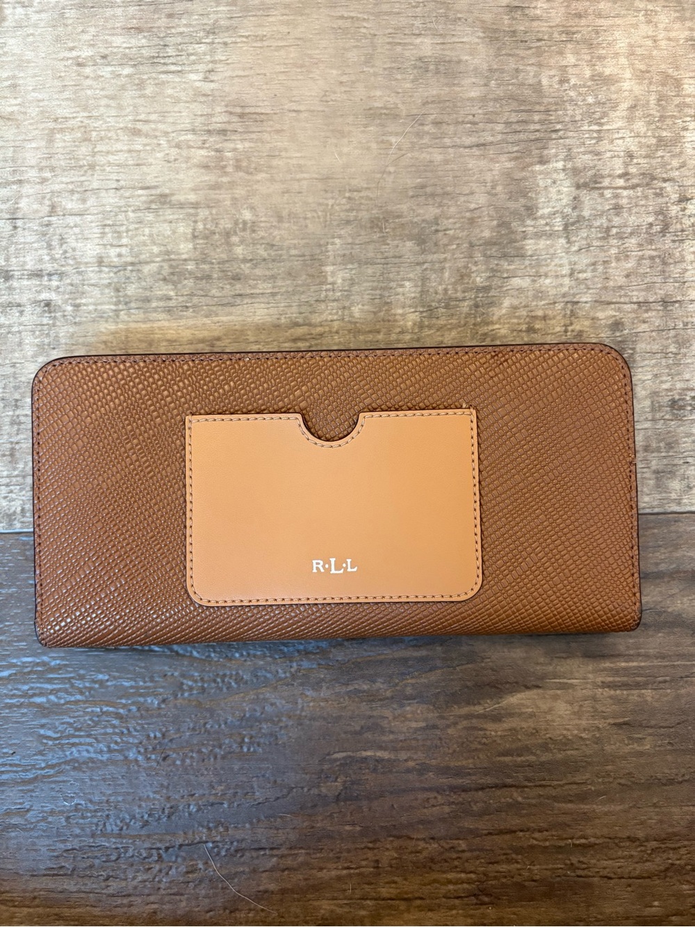 Lauren Ralph Lauren Two-Tone Brown and Tan Continental Wallet